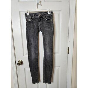 Miss Me  JP5124S5L Skinny Flap Pockets  size 25x31 Black Blue Jeans Flap Pockets